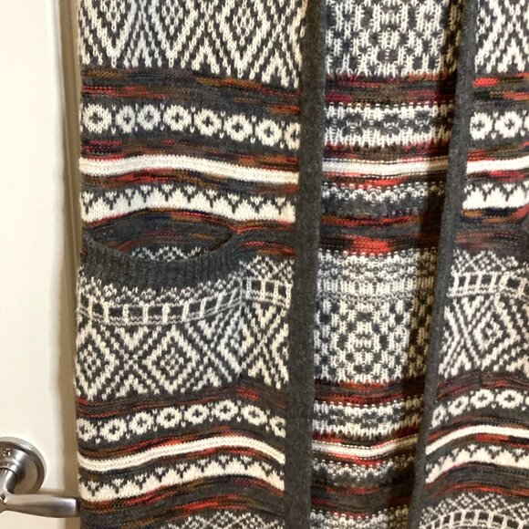 Warehouse One Women's Long Hooded Sleeveless Knit Vest Size S/P Open Cardigan - Picture 4 of 9